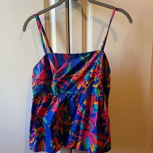 Floral Spaghetti Strap Top - Multicolor